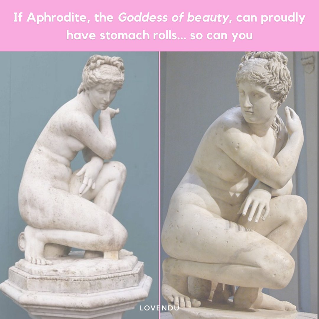 lovendu_'s tweet photo. Standardised beauty has changed so much with the likes of social media that we are expected to look perfect all the time. But Aphrodite has body rolls, and she was a Goddess! To me, I think she looks beautiful💫 https://t.co/k2hA20tUod
