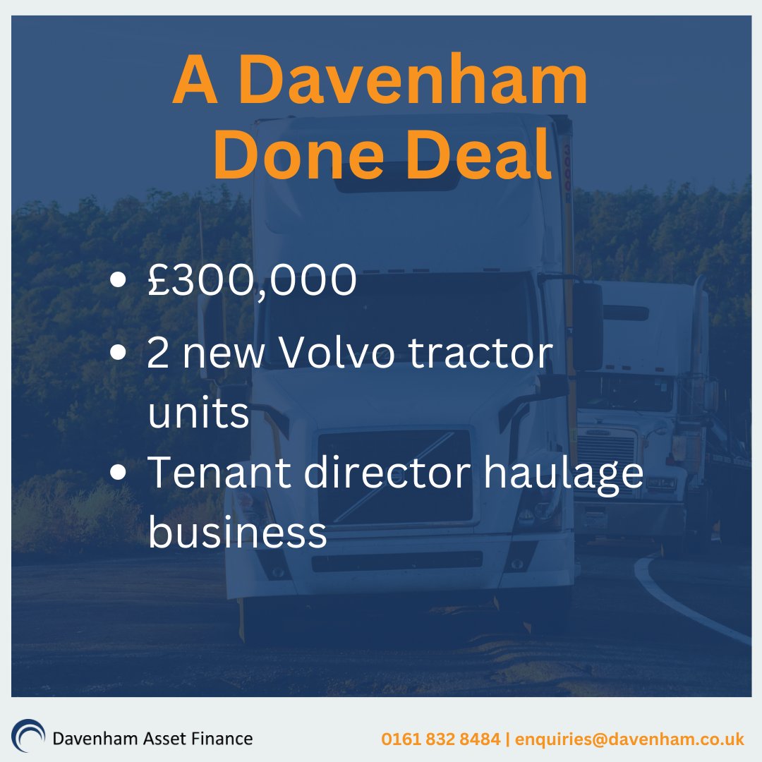 Just want to showcase one of our recent #assetfinance deals turned around in just a few days to the satisfaction of our #broker and #client! Learn more about our #VehicleFinance service here:  davenhamassetfinance.co.uk/vehicle-financ…