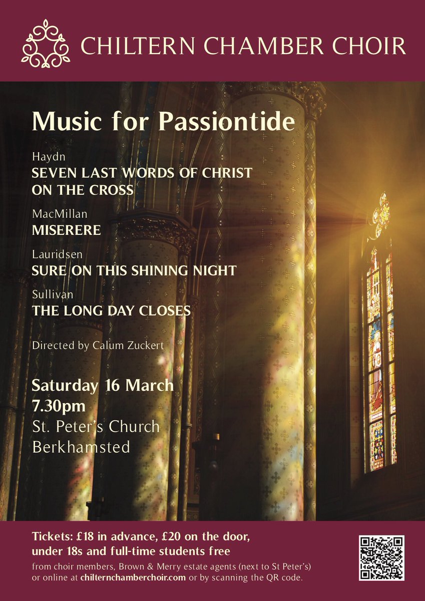 Plenty of light and shade in our concert. To sneak a few words from our conductor’s notes - the MacMillan “is a work of intense seriousness throughout” whereas the Haydn is “a funny piece; at once dark and serious but also occasionally comedic in its contrast and lightness”!