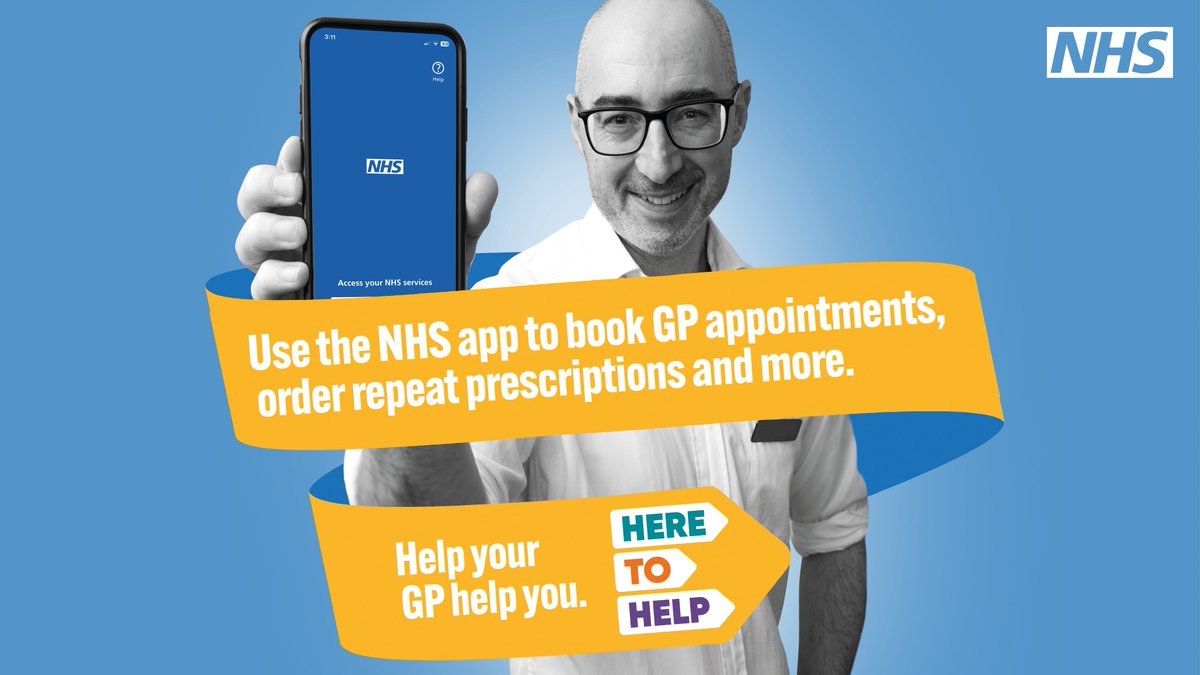 GP phone lines busy? You can log into your NHS account to: ➡️ book appointments ➡️ order repeat prescriptions ➡️access a range of other healthcare services and advice Need help using the app? Visit nhs.uk/helpmeapp