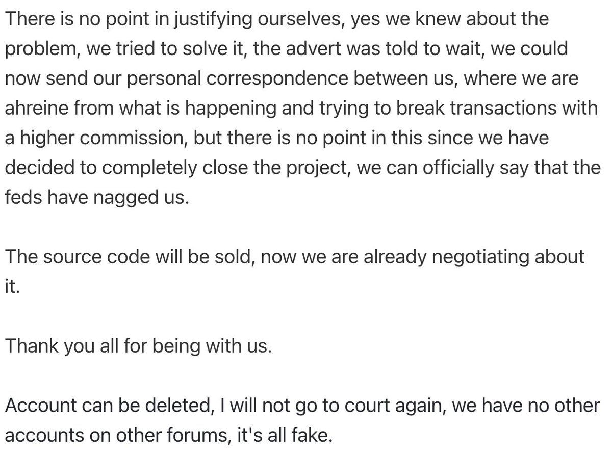 mcarli's tweet photo. Yes this is the end or maybe the right time for an exit scam of Blackcat/Alphv RaaS https://t.co/SrRXba43x1