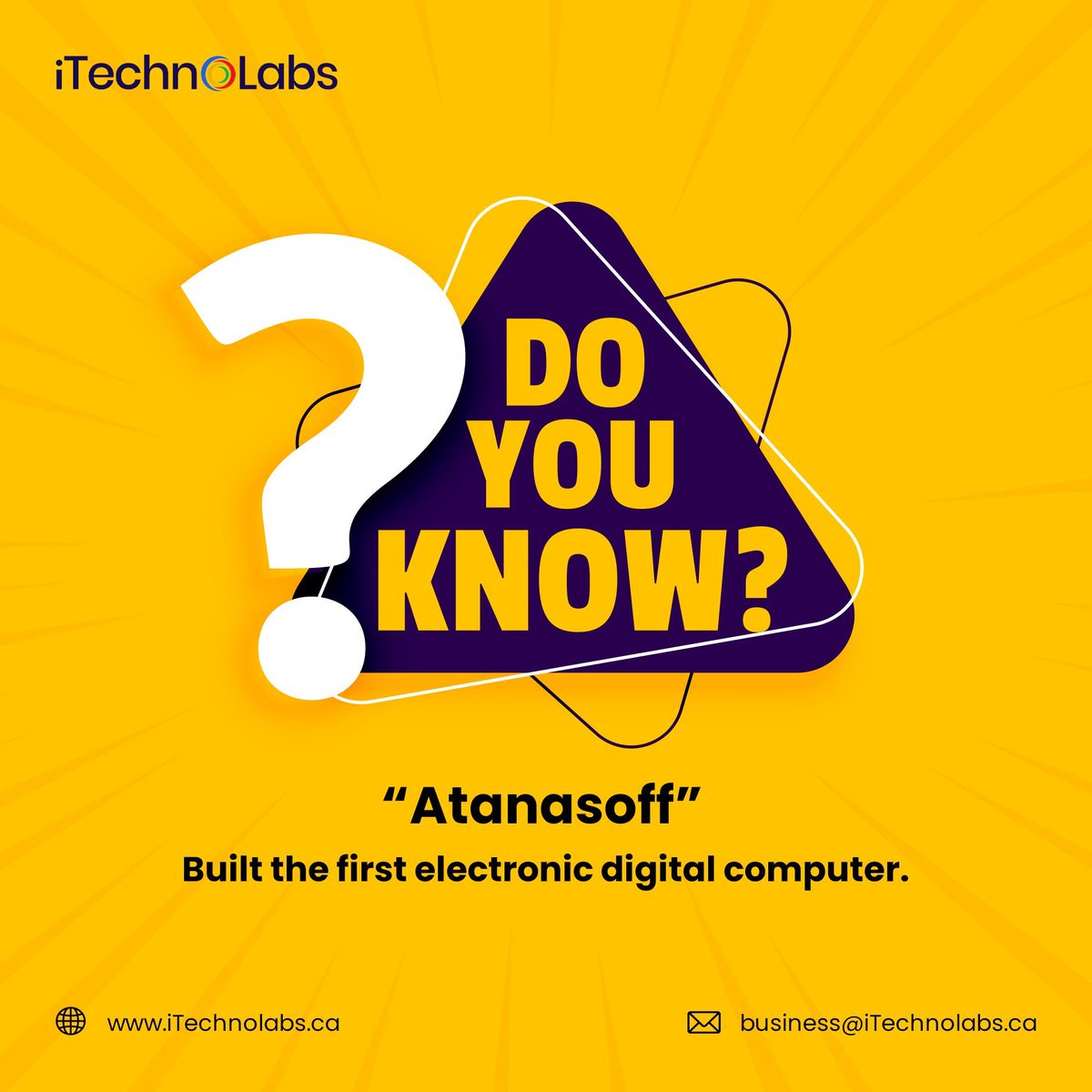 “Atanasoff” Built the first electronic digital computer. 

#Atanasoff #digital #computer #electronic #computinghistory #computerscience #firstcomputer #tuesday #tuesdaymotivation #itechnolabs #usa #canada