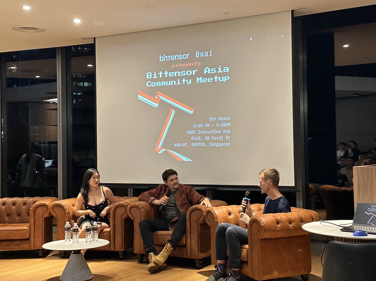 Vitalik Buterin at the #Bittensor community meet in Asia with <a href="/const_reborn/">const</a> 🔥

$TAO $ETH