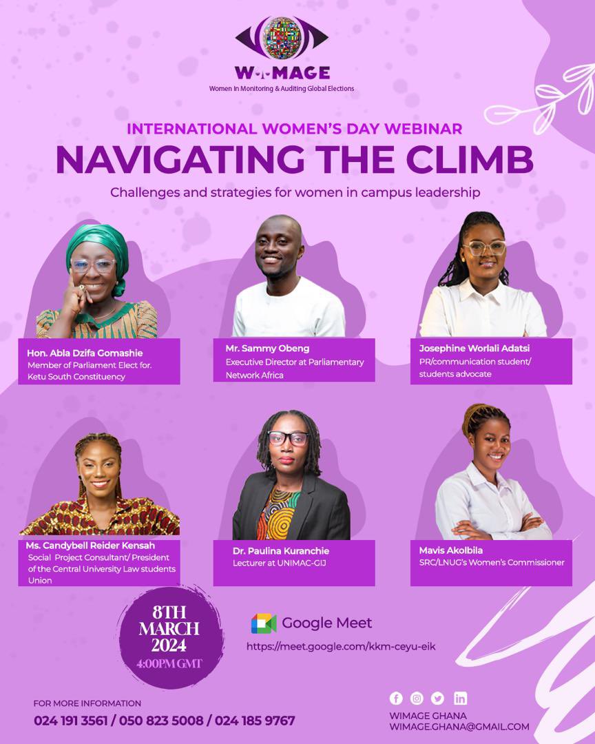 I’m excited to announce that I will be speaking at WMAGE’s International Women’s Day Webinar themed “NAVIGATING THE CLIMB’ 

Mark your calendars. !!!!
 #internationalwomensday2024 #inspireinclusion 
Meeting Link: lnkd.in/dX_8hG8T
