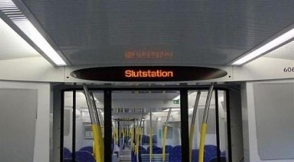 Getting off at the "slutstation" is far less exciting than it actually sounds. #Slutstation means "end station" as simply compounded from "slut" (end) and "station" (station).