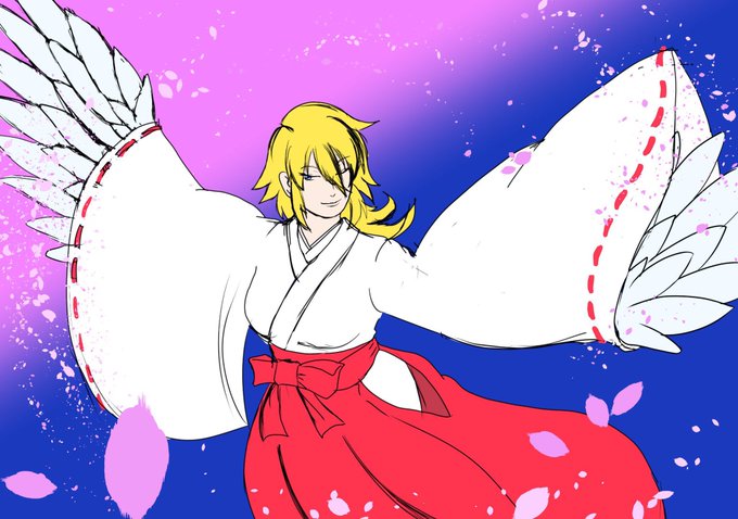 あー、そっか今日巫女の日か!じゃあ再掲で…!これ色味ケッコー気に入ってるから良い感じにリメイクしたいねぃ…! #巫女の日 