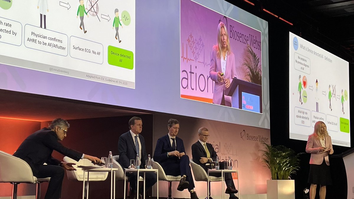 @EmmaSvennberg kicking #Afib2024 off. How should we treat AF depending on the detection? What do AHRE mean clinically? Great overview- to be discussed with @DrJasonAndrade and the panel with Dipen Shah, Jeff Healey and Mark O‘Neill. @BiosenseWebster