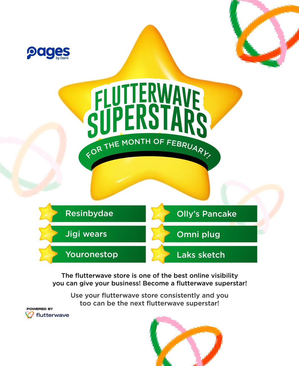 _DammyB_'s tweet image. TODAY I AM SHOWING YOU MY FLUTTERWAVE SUPERSTARSSSSS. 

SHOP FROM THEIR STORES TODAYYYY!!!!!! 
flw.sale/jigiwears
flw.sale/resinbydae
flw.sale/youronestophub
flw.sale/thepancakearena
flw.sale/laksbrand
flw.sale/shoppervault

#flutterwavecommerce
