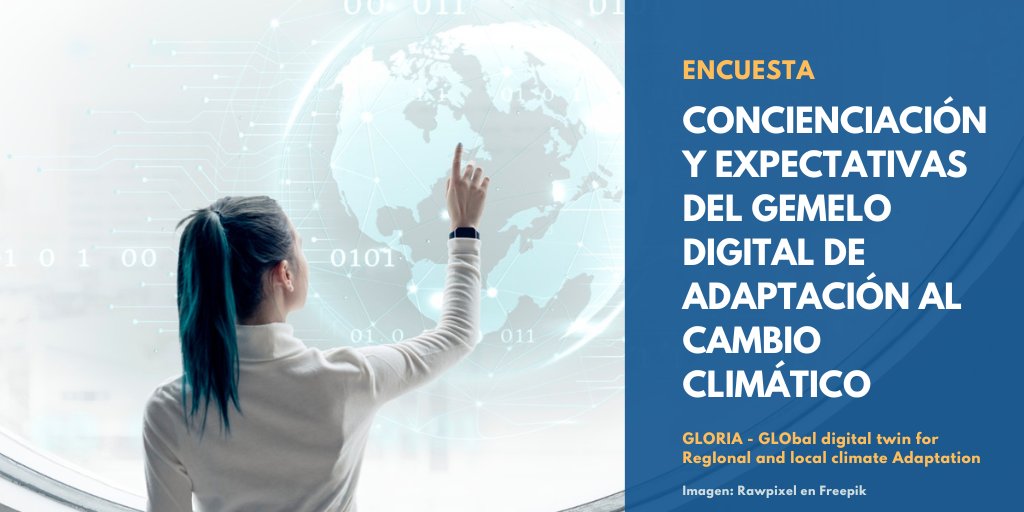 PTVino (@pt_vino) on Twitter photo Te invitamos a realizar esta encuesta de concienciación y expectativas del gemelo digital de adaptación al #CambioClimático realizado en el Proyecto GLORIA.
es.surveymonkey.com/r/GemeloDigital
Iniciativa coordinada por <a href="/ClusterUy/">Centro Nacional de Supercomputación</a> financiada por <a href="/CienciaGob/">Ministerio de Ciencia, Innovación y Universidades</a> con fondos #NextGenerationEU Te invitamos a realizar esta encuesta de concienciación y expectativas del gemelo digital de adaptación al #CambioClimático realizado en el Proyecto GLORIA.
es.surveymonkey.com/r/GemeloDigital
Iniciativa coordinada por <a href="/ClusterUy/">Centro Nacional de Supercomputación</a> financiada por <a href="/CienciaGob/">Ministerio de Ciencia, Innovación y Universidades</a> con fondos #NextGenerationEU