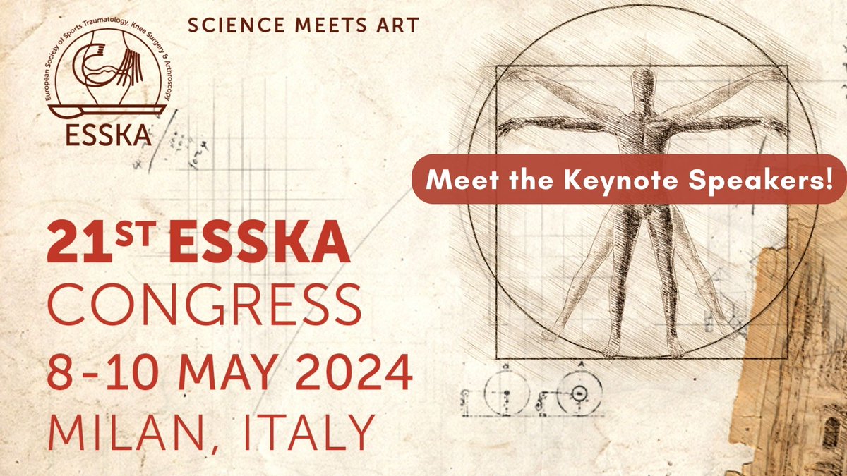 Meet our #ESSKA2024 Keynote Speakers! Don't miss out on the chance to hear from these #industry leaders first hand. From thought-provoking #insights to game-changing #ideas, get excited to meet our keynote speakers. Find out more loom.ly/P-ANplk