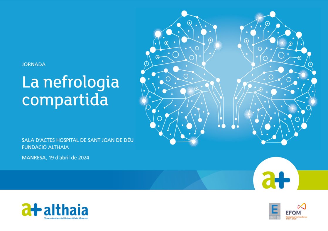althaiamanresa's tweet photo. 📌 "La nefrologia compartida"

 Jornada adreçada a metges i infermeres d’atenció familiar i comunitària.

📅 19/04/2024 
⏰ 8:45 a 14 h
📍 Sala d'actes Hospital Sant Joan de Déu #Manresa

Més informació:
 👉 https://t.co/Lvzw3W19SC

#althaiamanresa #nefrologia #atencióprimària https://t.co/Q24glXFD6M