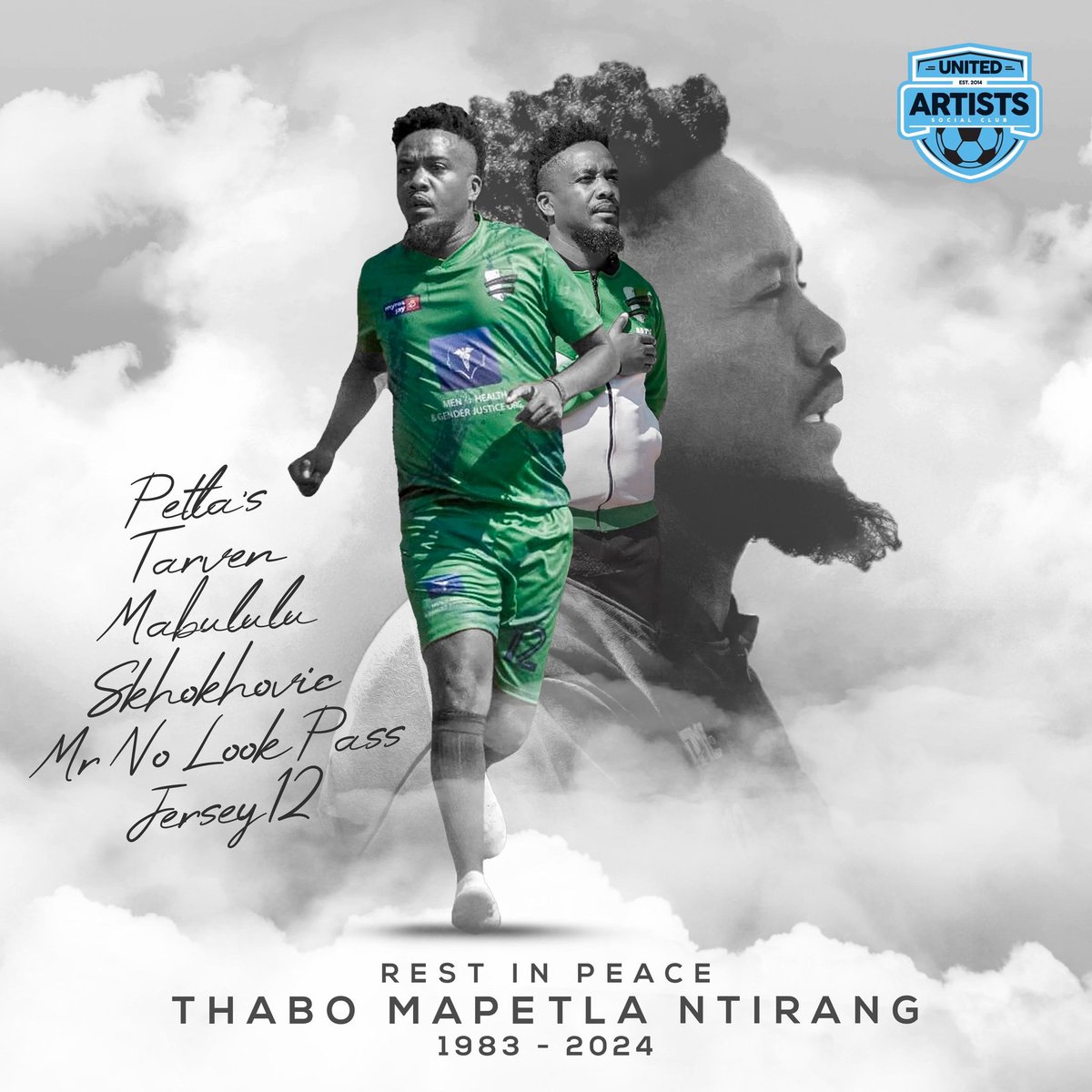 Rest in Peace, Mapetla Skhokho.

On behalf of the extended United Artists Social Club family, we convey our heartfelt and deepest sympathy to the Ntirang family and Siwelele Social Club. 

Rest In Peace 💔 🕊️
