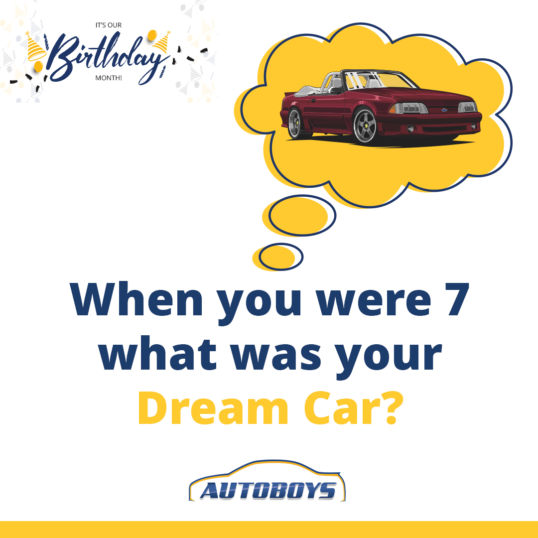 7 Years of Autoboys Awesomeness! 🎉 To mark our birthday month, share the 7-year-old dream car you envisioned. Did your dreams come true – Let us know! #autoboys #auto #automotive #ItsOurBirthdayMonth🎉