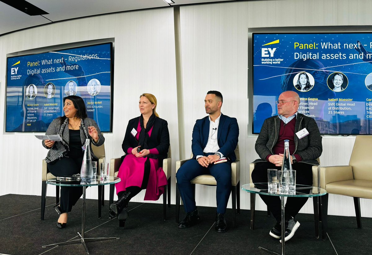 21shares's tweet image. This year’s EY EMEIA ETF Roadshow was a resounding success! 🎉 Our Global Head of Distribution, Isabell Moessler, took center stage at this prestigious event. Here are the highlights:

📈 Key Topics:

Digital Assets: Insights into the evolving landscape.
Market Trends: A deep…