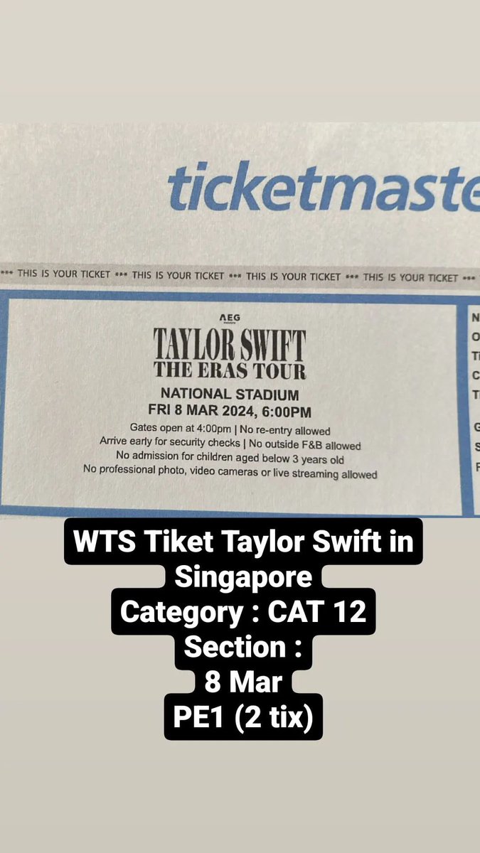 bashaank's tweet photo. WTS The Eras tour #TaylorSwiftErasTourSG #WTSTheErasTourSG https://t.co/Yww6WIAK01