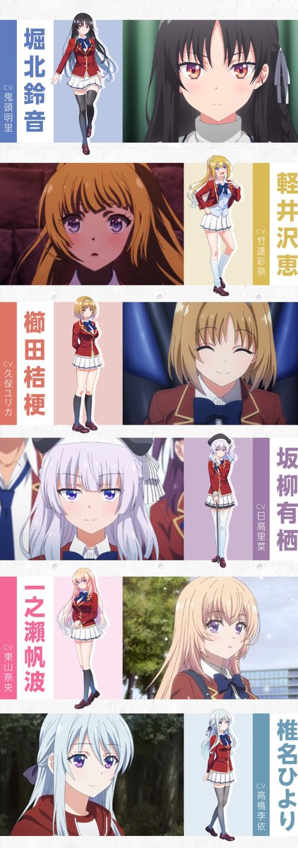 youkosozitsu's tweet photo. 「ようこそ実力至上主義の教室へ」
キャラクター人気投票開催中！

#堀北鈴音 
#軽井沢恵 
#櫛田桔梗 
#坂柳有栖 
#一之瀬帆波 
#椎名ひより

1日1回の投票をお忘れなく！🌟

▼詳細はこちら▼
https://t.co/1BTPIR3Px7

#よう実 #you_zitsu https://t.co/uRBJzwtWak