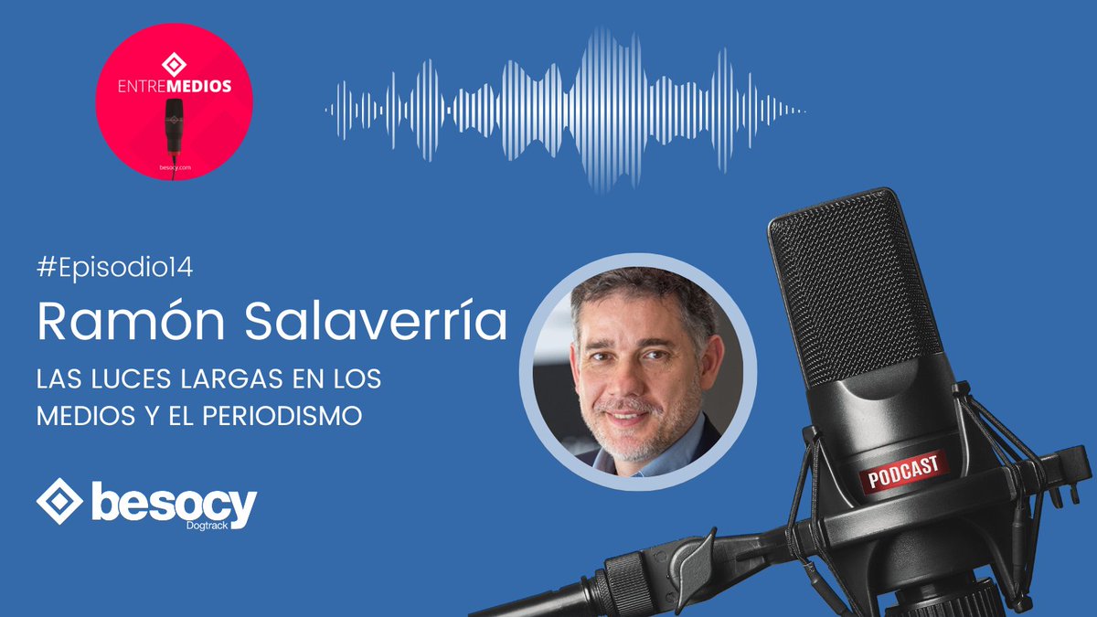 Hoy estrenamos nuevo episodio del #podcast ENTRE MEDIOS.

Hablamos con <a href="/rsalaverria/">Ramón Salaverría</a> sobre el rol de la Universidad en la transformación digital de los medios, el papel disruptivo de la #IA, la desinformación como una oportunidad para los medios...

🎙️ socy.es/kwqeu