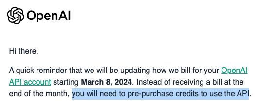 Just got an email from OpenAI. Next nightmare I'll have is about the AGI at OpenAI, keeping <a href="/sama/">Sam Altman</a> in the loop: "FYI: Sam, I have updated the billing policy to add liquidity and have ordered more GPUs to increase my capabilities."

"Nothing to see here, move along."
  - Douglas