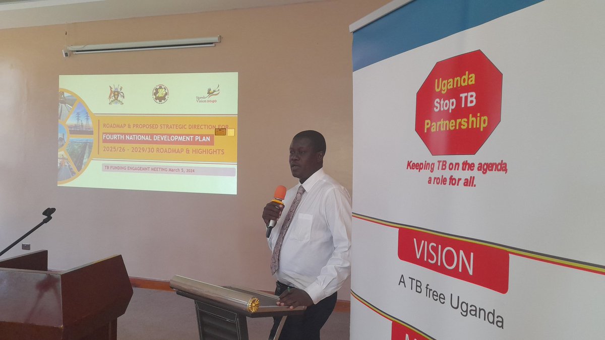 #HappeningNow The Manager Strategic  Planning at the National Planning Authority Mr Vicent Operemo presenting the proposed NDPIV implementation reforms. USTP  is bringing together all key entities that  have potential to contribute to increased TB funding @StopTB