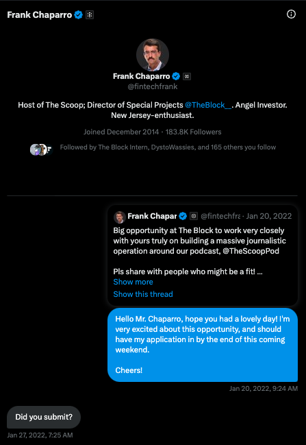 Quopius's tweet photo. In retrospect, it was a 'lovely' day for both of us.

Crazy couple of years working with @fintechfrank🫡 https://t.co/Dr9WwTQa4i