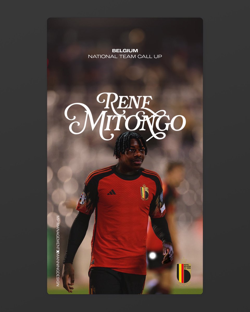 Congrats to Rene Mitongo on your Belgium national team call up! 🇧🇪 

Design for MP Management 🤝

#SportsMarketing #AthleteGraphics #SoccerMarketing #SportsPromo #SportsBranding