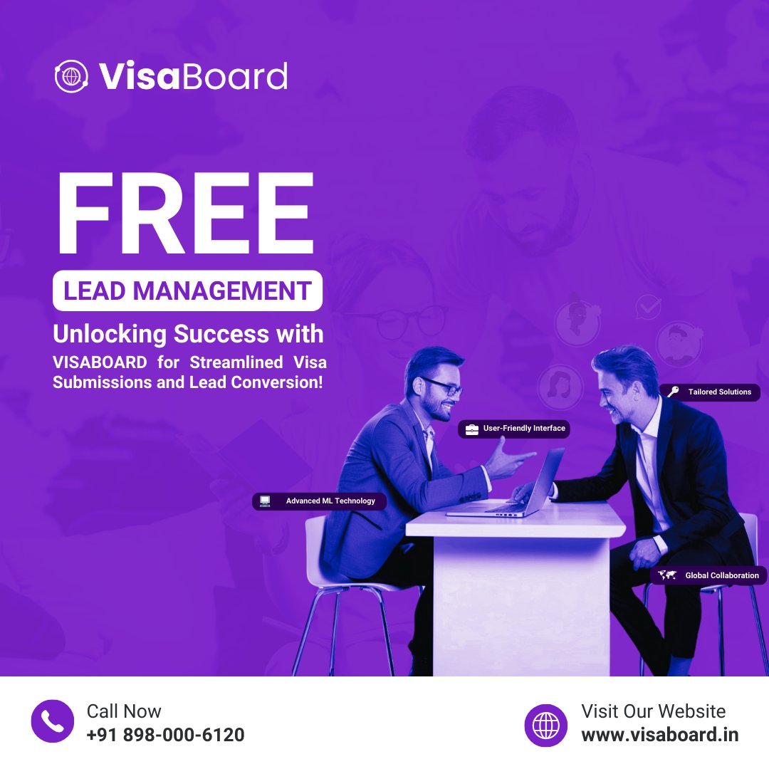 Say goodbye to manual lead management! Discover VISABOARD and streamline your visa submissions effortlessly. Convert every opportunity and take charge of your success.

#VISABOARD #VisaManagement   #VisaSubmission #LeadManagement