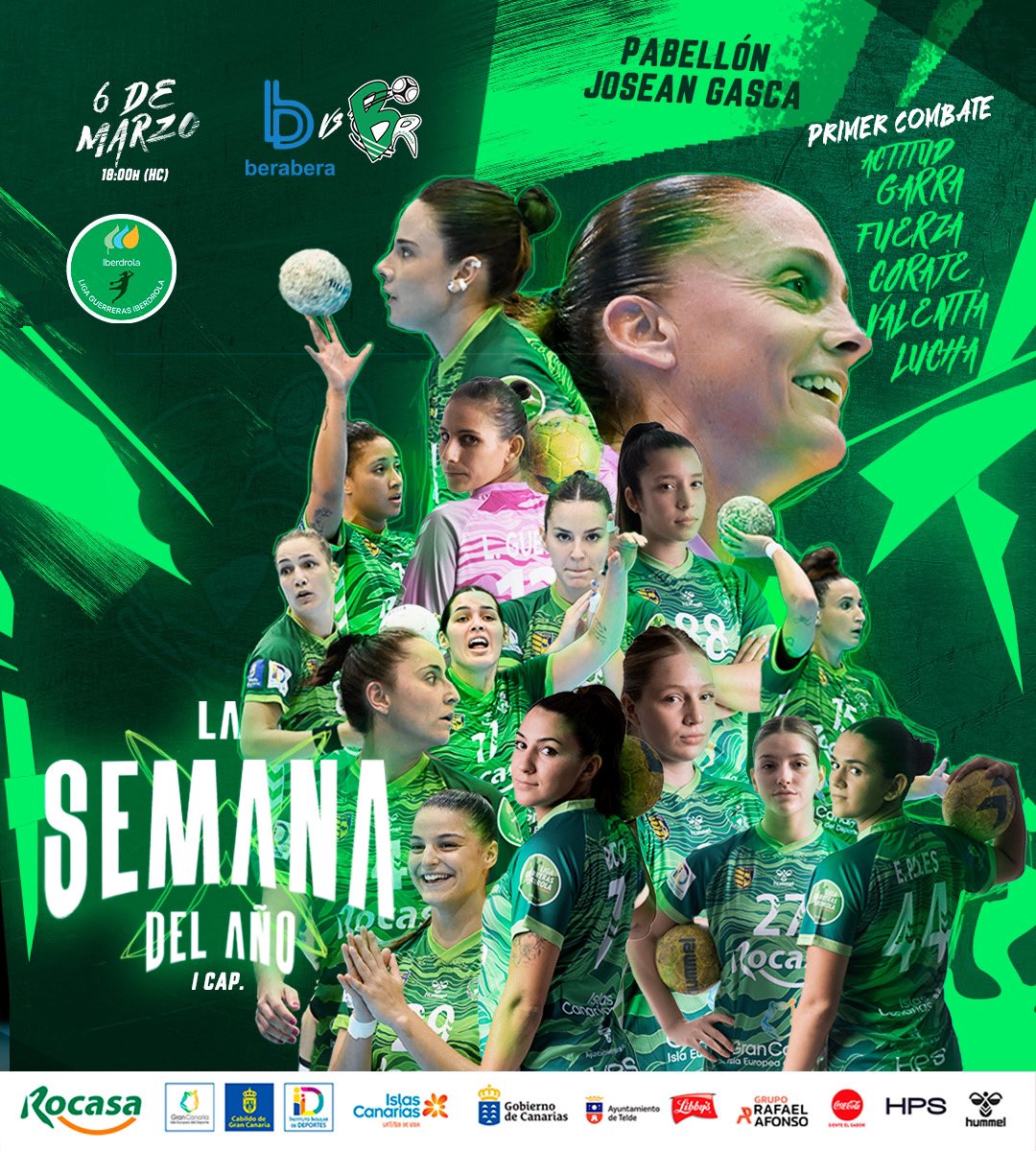 🎨 #ELCARTEL | Empiezan los grandes partidos, ¡el todo por el todo en el combate de mañana miércoles! Semana motivante 🤩

🆚 <a href="/BalonmaBeraBera/">super amara Bera Bera</a> 
⌚️ 18:00h (HC) 
📅  5/marzo
📍 Pabellón Josean Gasca 

¡VAMOS ROCASA! 💪🏻⚔️

#BeraBeraRocasaGranCanaria