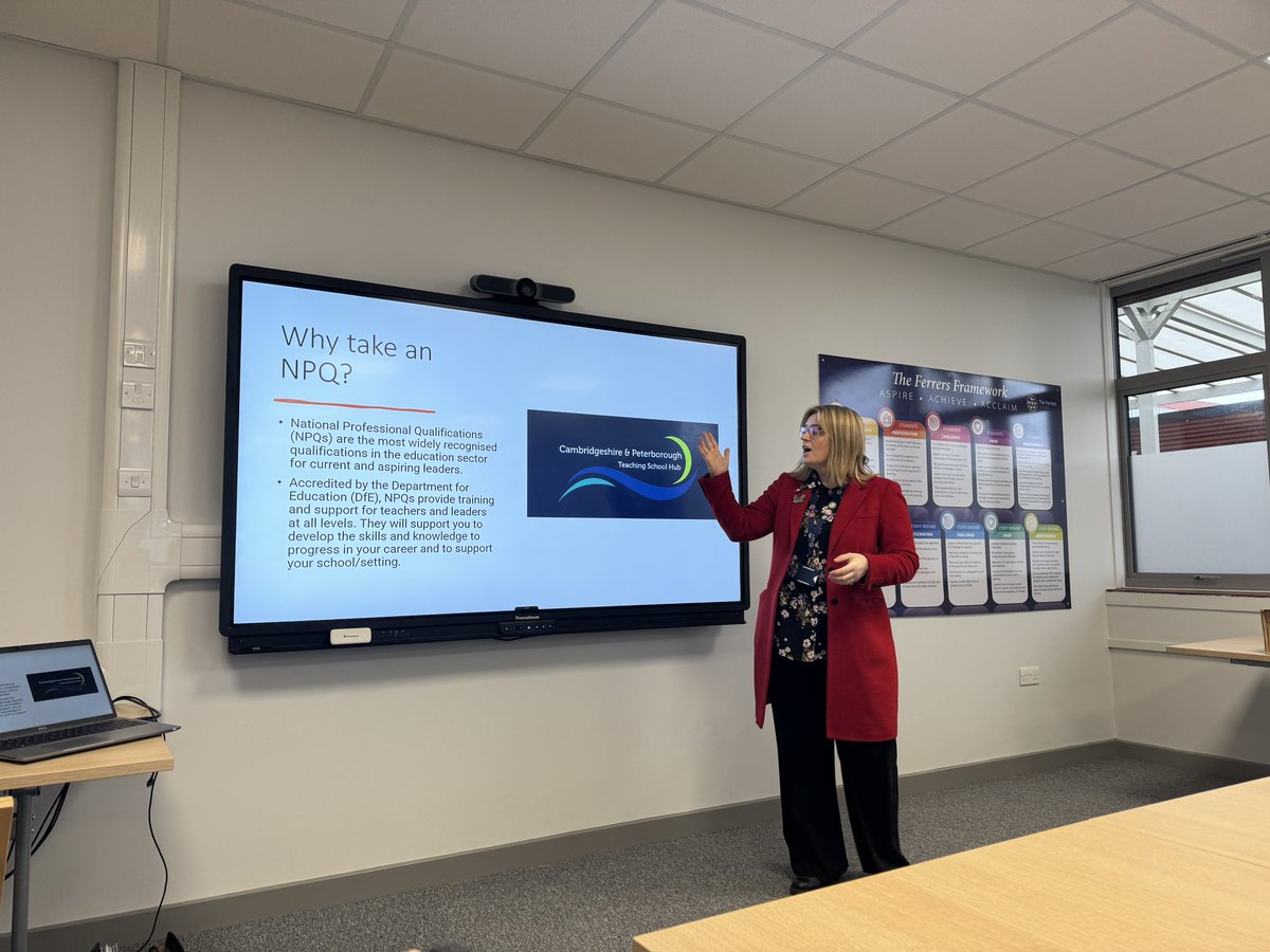 A brilliant 15 minute forum this morning looking at leadership training and development through participation in NPQs. Staff spoke passionately about their personal experiences and learning having successfully completed a range of NPQs this academic year #AspireAchieveAcclaim