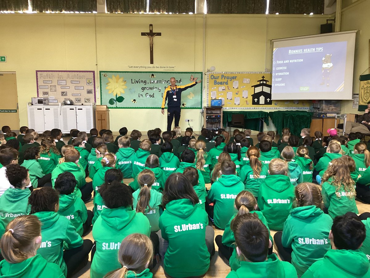 The Leeds Rhinos Foundation came to St Urban's to deliver an assembly about maintaining a healthy lifestyle. #activeschools #healthyschools