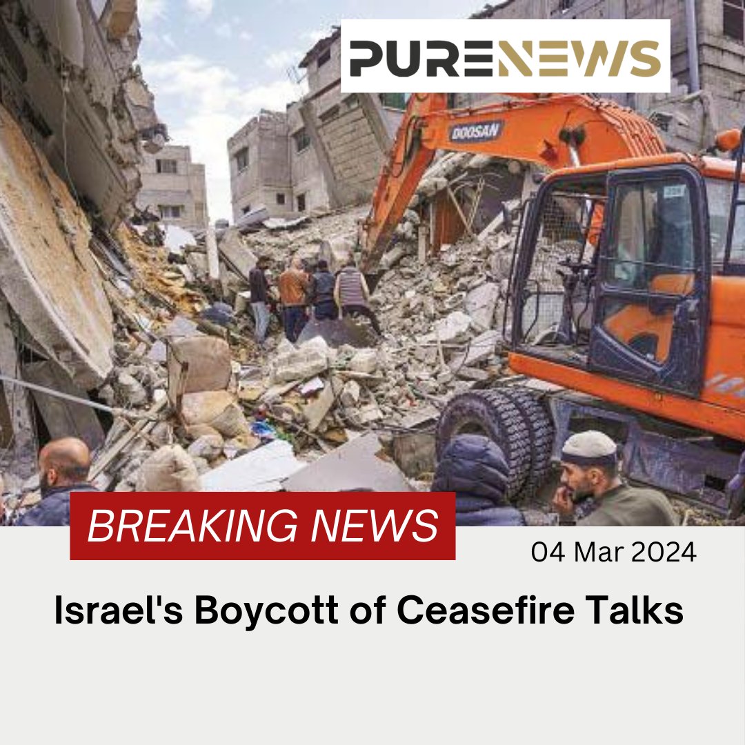PureNews156188's tweet photo. Israel's #Boycott of #CeasefireNOW Talks.

Ceasefire efforts mediated by #Egypt, #Qatar and the #unitedStates were once again affected, #Hamas also refused to hand over the complete list of #hostages, American Vice President @KamalaHarris appealed for an immediate ceasefire. https://t.co/egEBrPpbYH