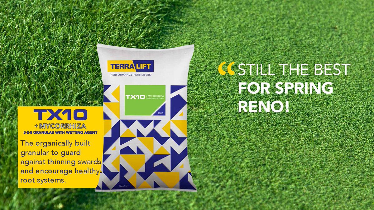 TX10 | The organically built granular to guard against thinning swards and encourage healthy root systems… @terralift @Aitkens_turf