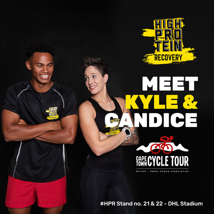 Cape Town is buzzing! Join us while we gear up for the cycling event of the year. Swing by our HPR booth, where Kyle & Candice will be ready with the fuel to make you push past possible.💪 #HPR #PushPastPossible #RecoveryMilk