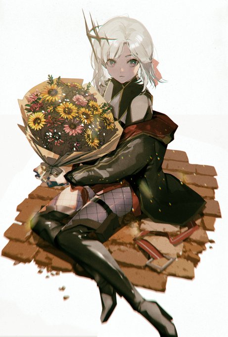 「high heel boots white hair」 illustration images(Latest)