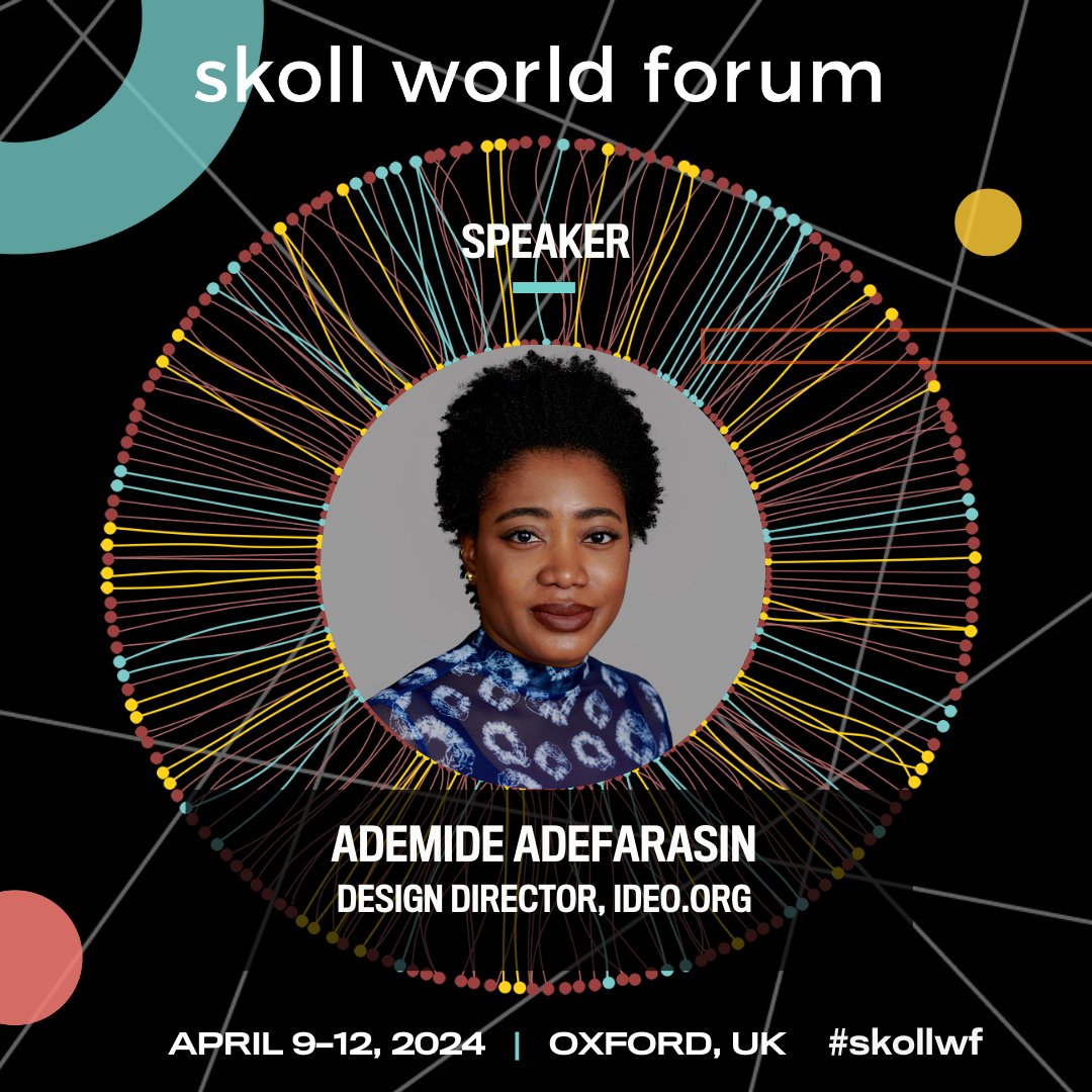 🎙️ #SkollWf Speaker | Exciting news! Ademide Adefarasin from @Ideo will be a featured speaker at the 2024 Skoll World Forum. Don't miss out on hearing from her & other global social innovators. 💻 Virtual registration is free at 📲 skoll.wf/42QSAUL before April 8th.