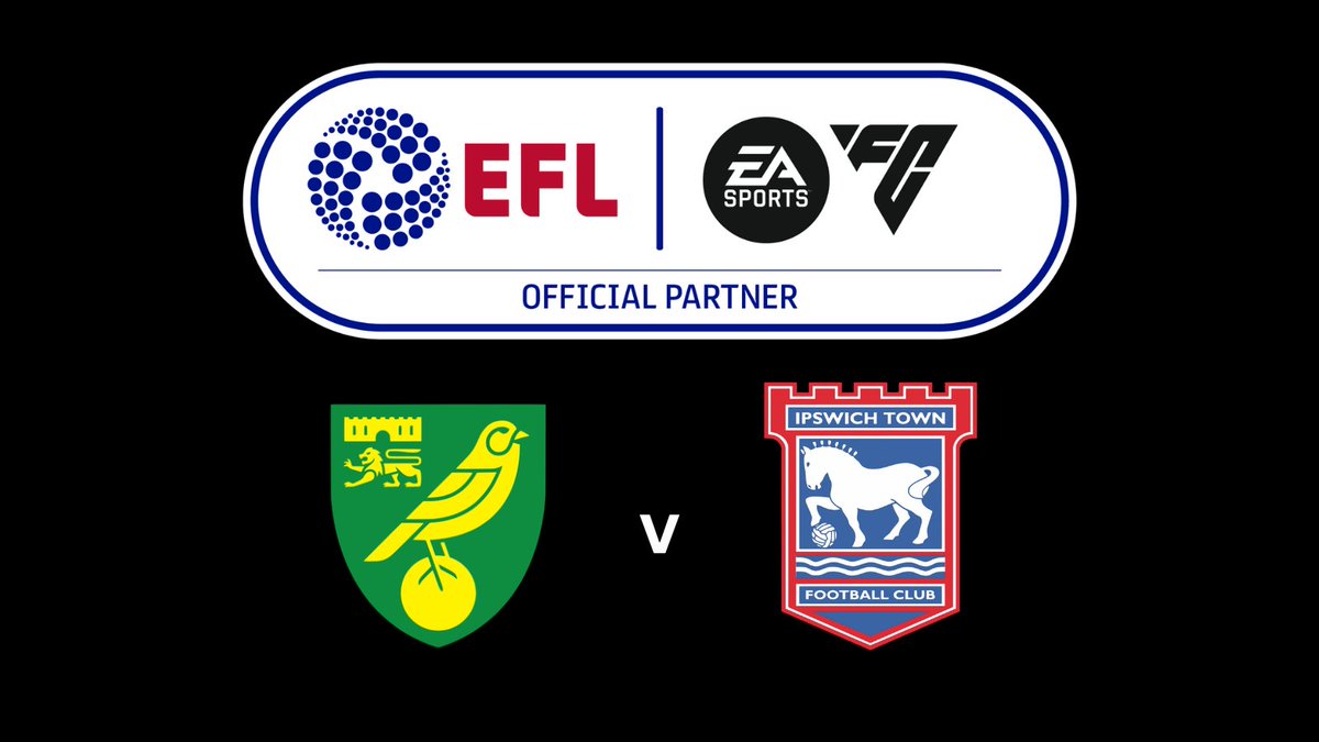 FootballLeagueW's tweet photo. 🚨 EFL TICKET GIVEAWAY 🚨

We've partnered with @EASPORTSFC and @EFL
to offer x2 home tickets to Norwich City v Ipswich Town! ⚽️🎫

To enter:

1) Follow @FootballLeagueW 

2) RT this Tweet 🔁

T&amp;Cs apply: https://t.co/qKU6kI2h0Y

#NCFC #ITFC https://t.co/JV9EmR2m7J