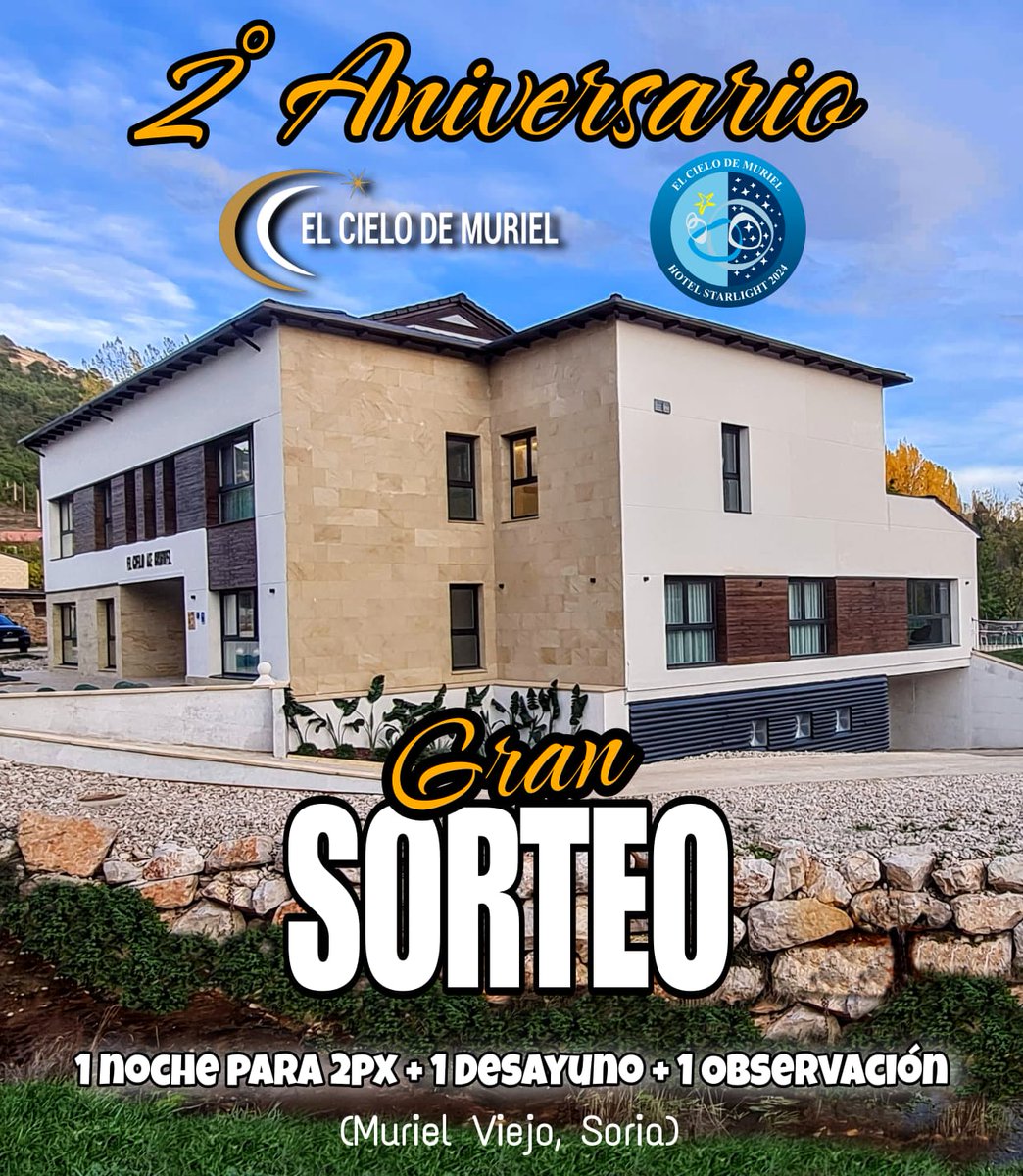 ElCielodeMuriel's tweet image. ¡GRAN SORTEO 2⁰ ANIVERSARIO EL CIELO DE MURIEL!
Cumplimos 2 años de vida y nuestra trayectoria estelar sigue creciendo mientras somos el Mejor Hotel Starlight Internacional. Queremos celebrarlo a lo grande con este pedazo de premio:
#Tres #Pasos muy sencillos:
⬇️HILO⬇️