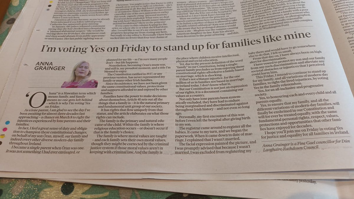 As a lone parent, I’ll be voting Yes this Friday. Yes, for an all-inclusive and progressive society. Yes, to honouring each and every child and all parents equally and more ⤵️ #VoteYesYes independent.ie/irish-news/ref…