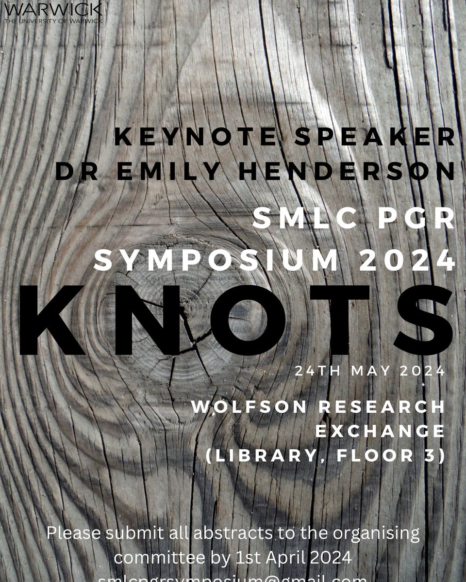 Join us at the SMLC Symposium on 24th May for insights from Keynote Speaker Dr. Emily Henderson @warwick_edu. Submit your proposals by April 1st. Explore #knots2024. Details & Registration: buff.ly/48LQQ0h