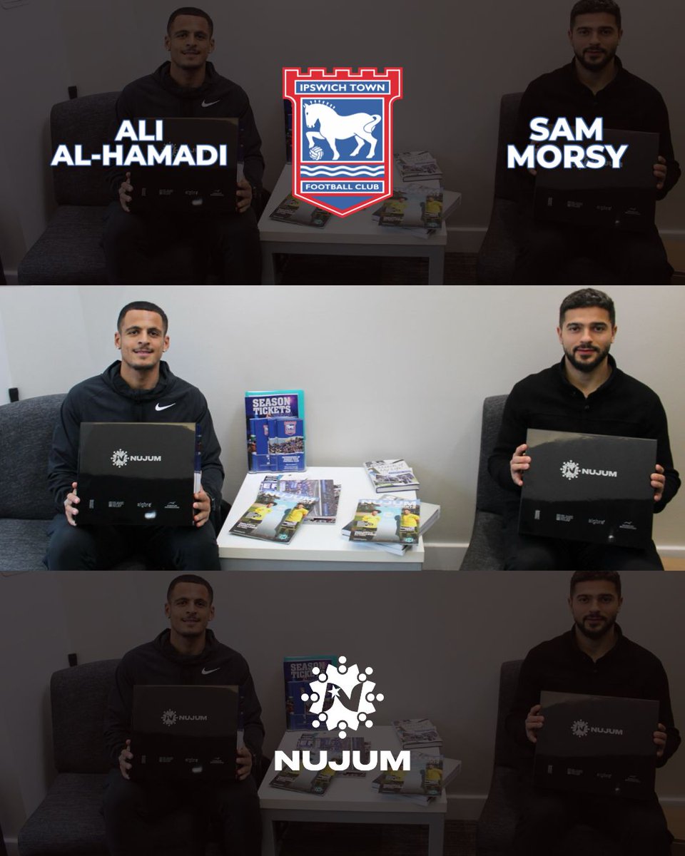 📦✅ Our Ramadan packs have been delivered to our ambassador @sammorsy08 and Nujum's athlete of the year, @alikalhamadi 🌙 Nujum wishes both a successful season with @IpswichTown and a blessed month of Ramadan. #Ramadan #Pack #Nujum 🌟
