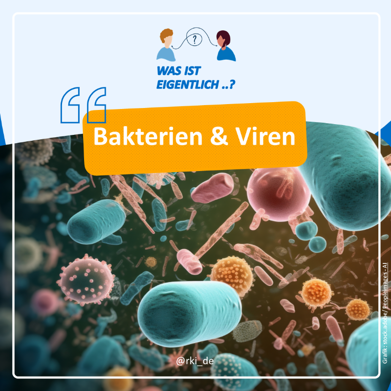 rki_de's tweet photo. Bei der Entwicklung von Medikamenten und Impfstoffen ist der Unterschied zwischen #Bakterien und #Viren wesentlich. Davon hängt auch die Behandlung von #Infektionskrankheiten ab.

In unserer Reihe #WasIstEigentlich geht es um den Aufbau und die Vermehrung der beiden Organismen.⬇️
