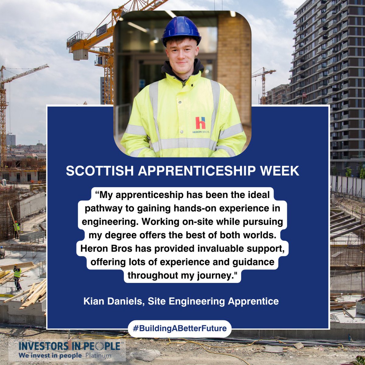 Scottish Apprenticeship Week 2024! 👷🎓🔧 Hear from Kian Daniels, Site Engineering Apprentice at our Neilston Learning Campus, on his journey so far 👇🏽 To find out about the apprenticeship opportunities available at Heron Bros, send your CV to careers@heronbros.com! #SAW