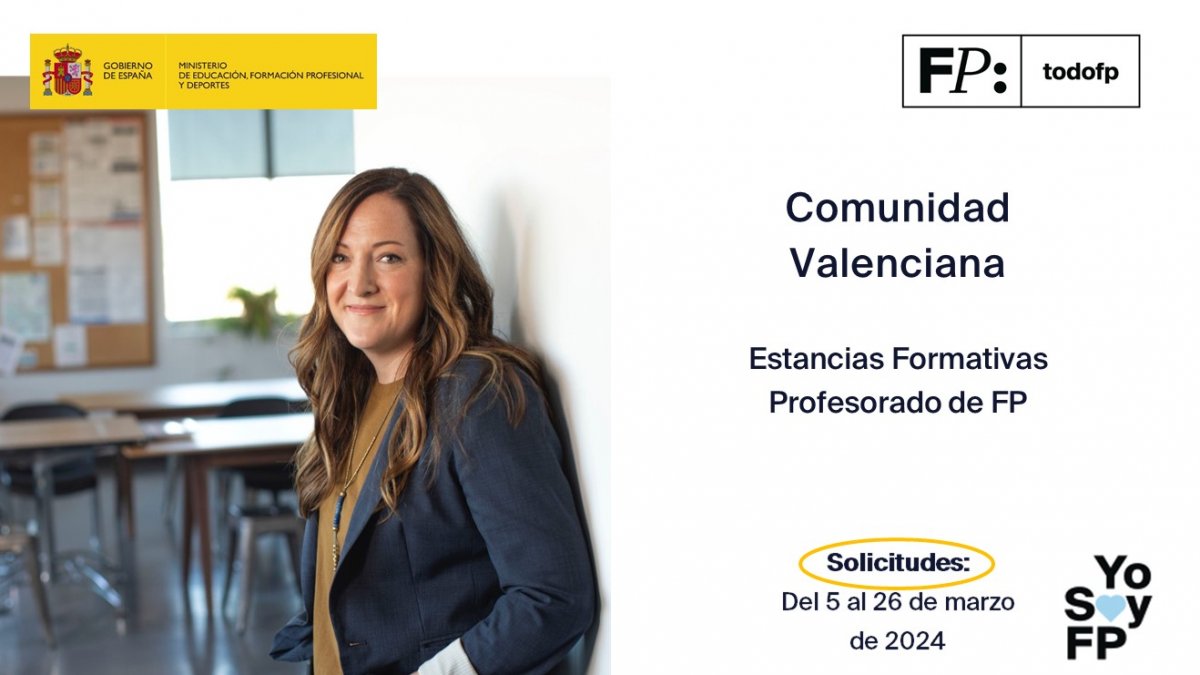 📢 #FPComunidadValenciana. Estancias de formación en empresas. Docentes FP  
 #TodoFP #YoSoyFP
🔴 Solicitudes: Del 5 al 26 de marzo de 2024
🔎 ceice.gva.es/va/web/formaci…