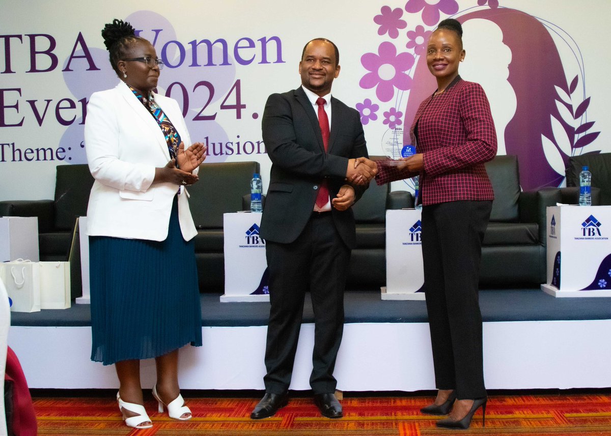 TibDevelopment's tweet photo. On February 4, 2024, TIB Development Bank's Acting Managing Director, Lilian Mbassy, has been awarded outstanding leadership for being an inspirational figure for women in the banking sector.
The award was presented to her by the Tanzania Bankers Association (TBA). https://t.co/5ZFNG7tVHl