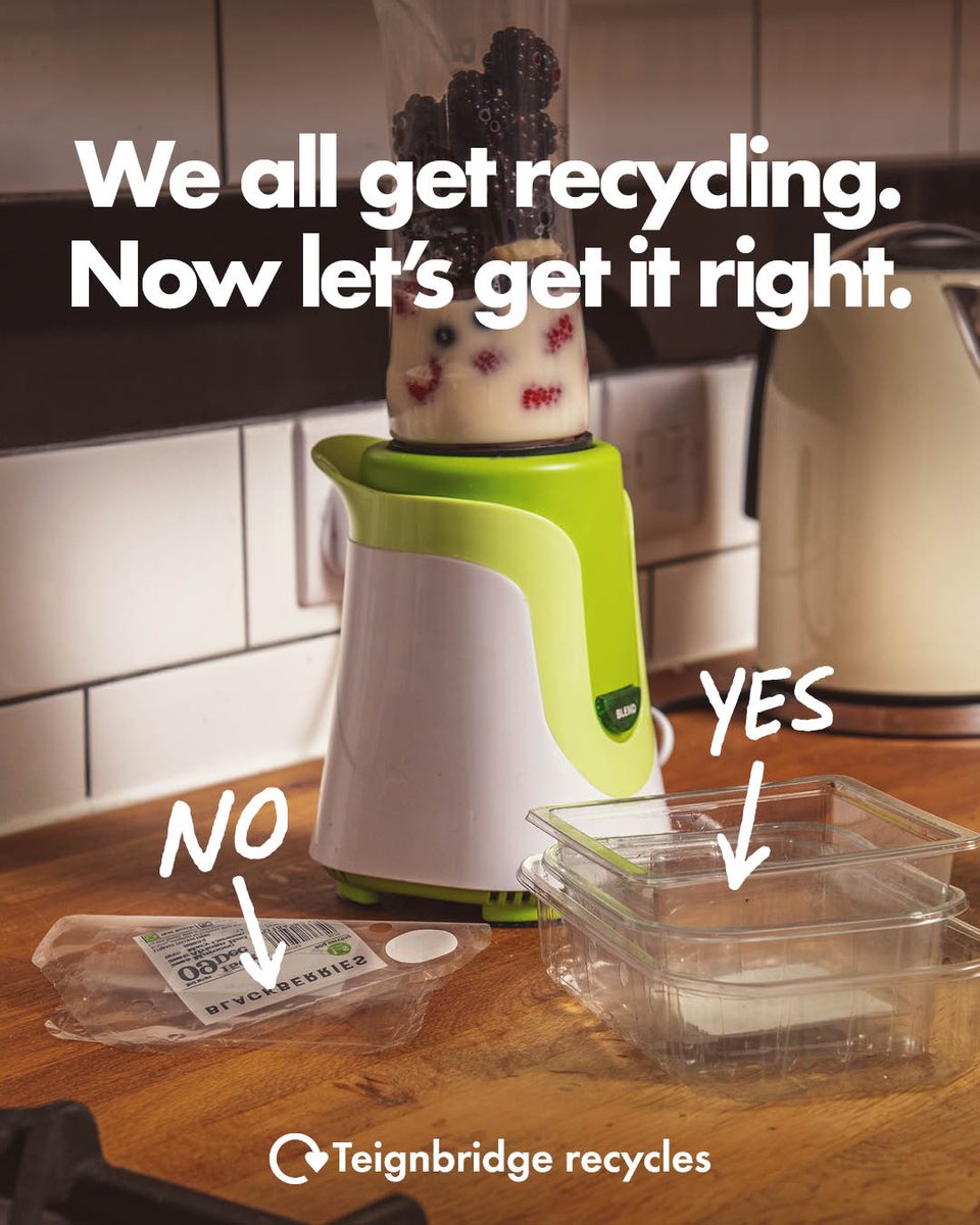 Let's recycle better, together. For each other, for Teignbridge 👍 Check what you can and can't recycle in your black box at: teignbridge.gov.uk/blackbox ♻️ Plastic film can be recycled with plastic bags at collection points recyclenow.com/repeat-the-cyc…