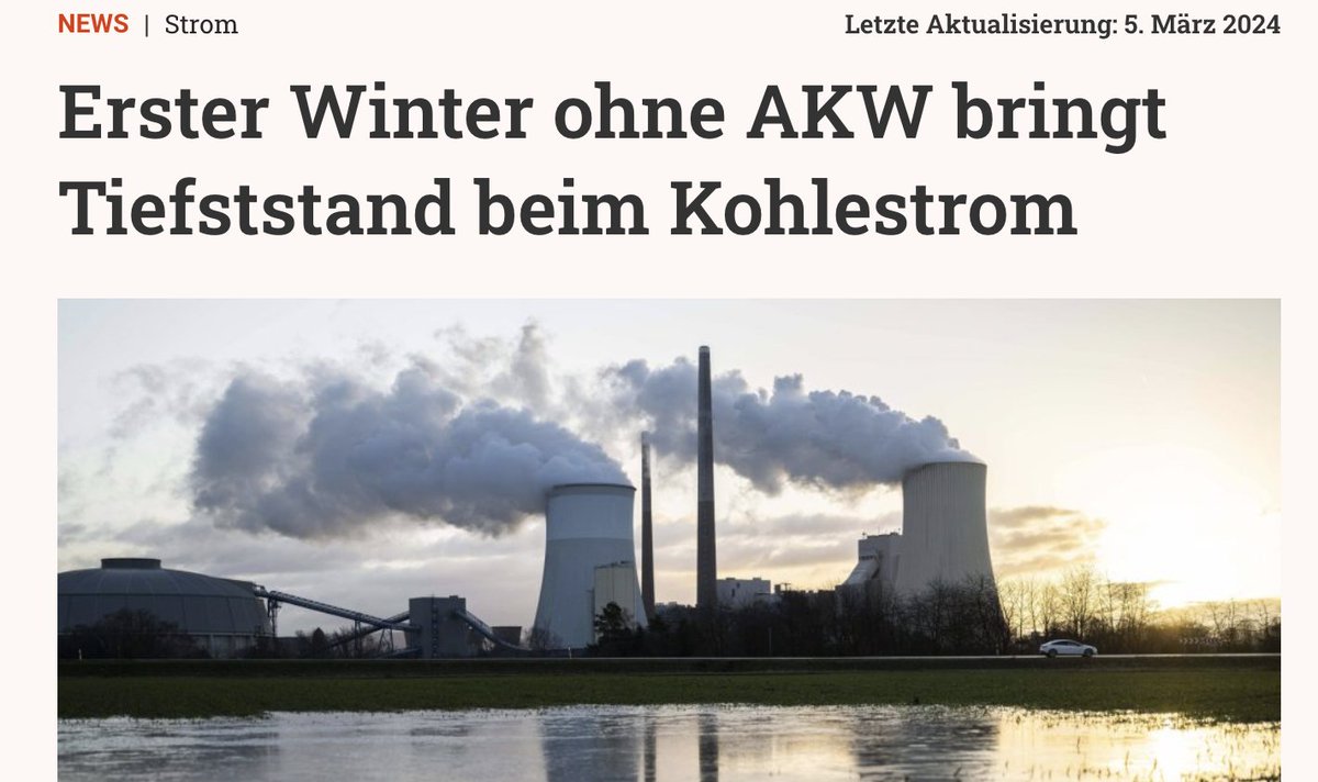 Ein komplettes Jahr mussten wir uns anhören, wann überall wo das Licht ausgehen wird, wie dramatisch ein AKW-Aus für die Klimabilanz wäre und dass absehbar die Republik den Bach runtergehen würde. Ich möchte gerne meine Zeit zurück. Ein Hoch auf die Windkraft. #Erneuerbar