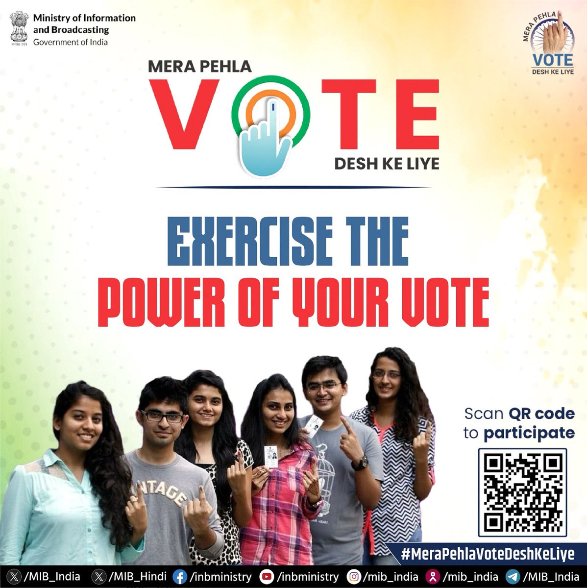 Exercise the power of your first vote Every vote counts in shaping our collective future. #MeraPehlaVoteDeshKeLiye
