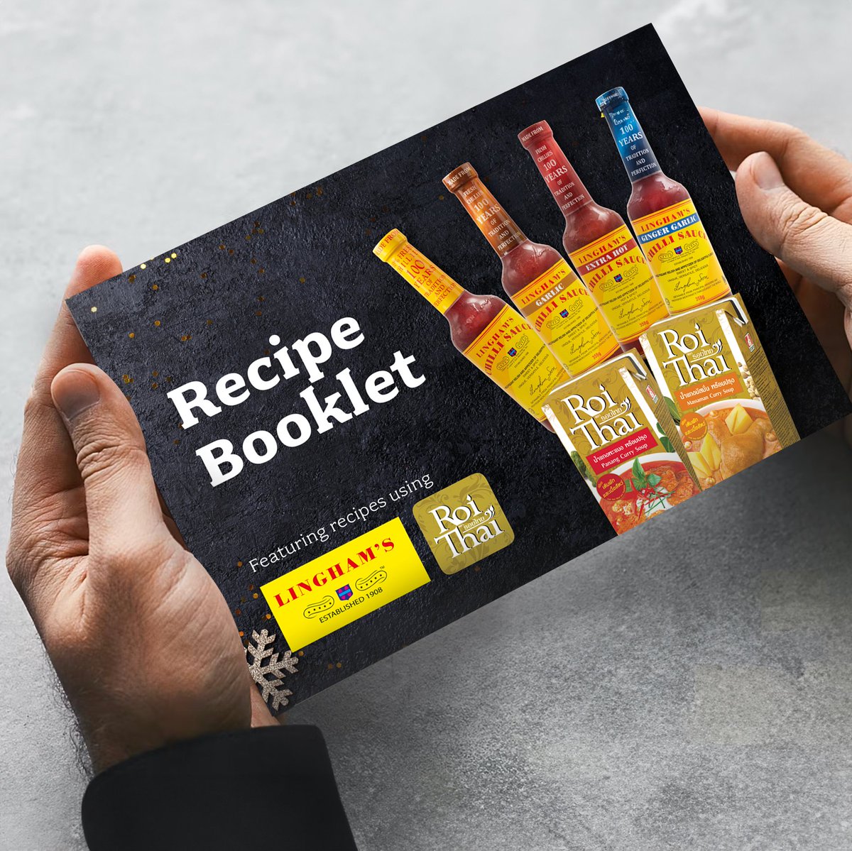 grayassociates's tweet photo. We created this for Asco foods for the BBC Good Food Show Winter 2023 featuring Linghams &amp; Roithai recipes.  
Need something for a trade show coming up? Get in touch! Check out our website: https://t.co/GB5HSaxq4r 
#productcatalogue #productbrochures    #cataloguedesign https://t.co/MI1MPEecH0