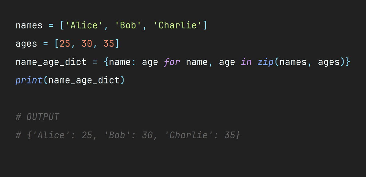 DevAsService's tweet image. Transform your code with dictionary comprehensions!
Simplify the creation of dictionaries and improve readability with this Python trick.
Say goodbye to clunky for loops and hello to elegant, efficient code.
#Python #DictComprehensions #CodeEfficiency #DevLife