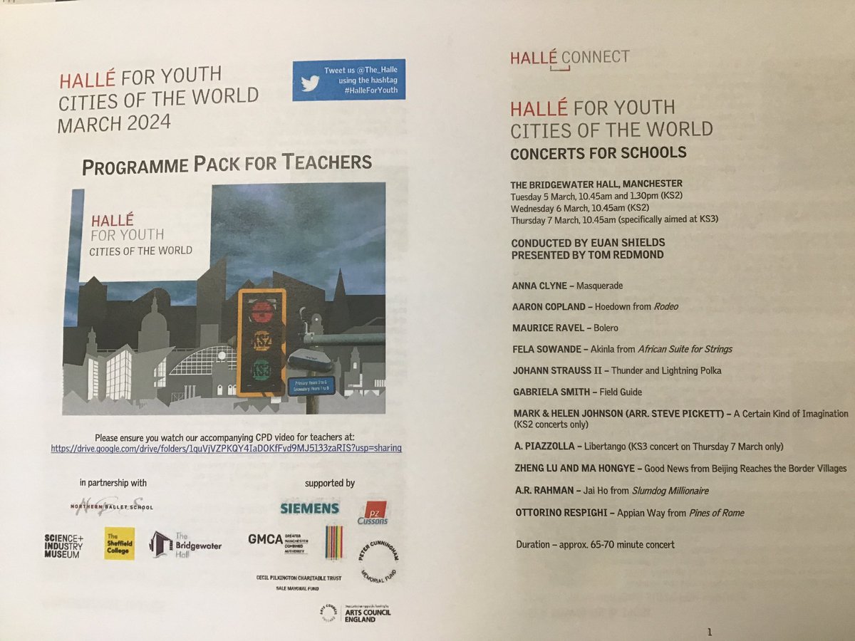 Year 4 are excited to be attending @the_halle for Youth concert today. We’re looking forward to @redmond_tom to take us around Cities if the World with exciting music #Moorsidepamusic #MoorsidePA #Moorsidepageography @MrsFletcherMPA @MrsNortheyMPA
