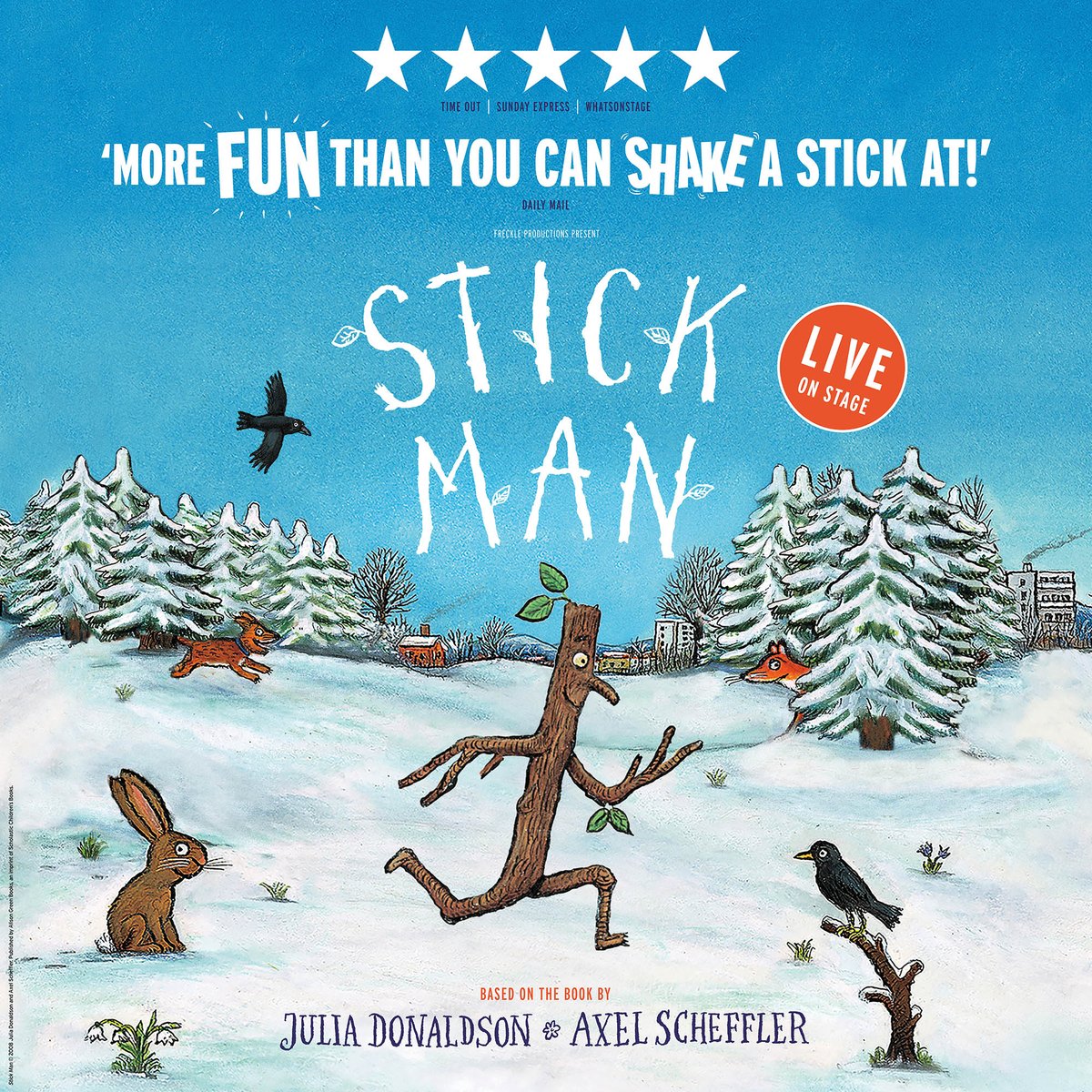 STICK MAN RETURNS FOR A DOUBLE FESTIVE SEASON! 🎅🎄⛄

This Christmas, Stick Man will be moving into his new London home at the <a href="/bloomstheatre/">Bloomsbury Theatre</a> 
4 Dec - 5 Jan

AND returning to <a href="/The_Lowry/">Lowry</a> for a festive season 
10 Dec - 5 Jan

ON SALE NOW
StickManLive.com #StickManLive